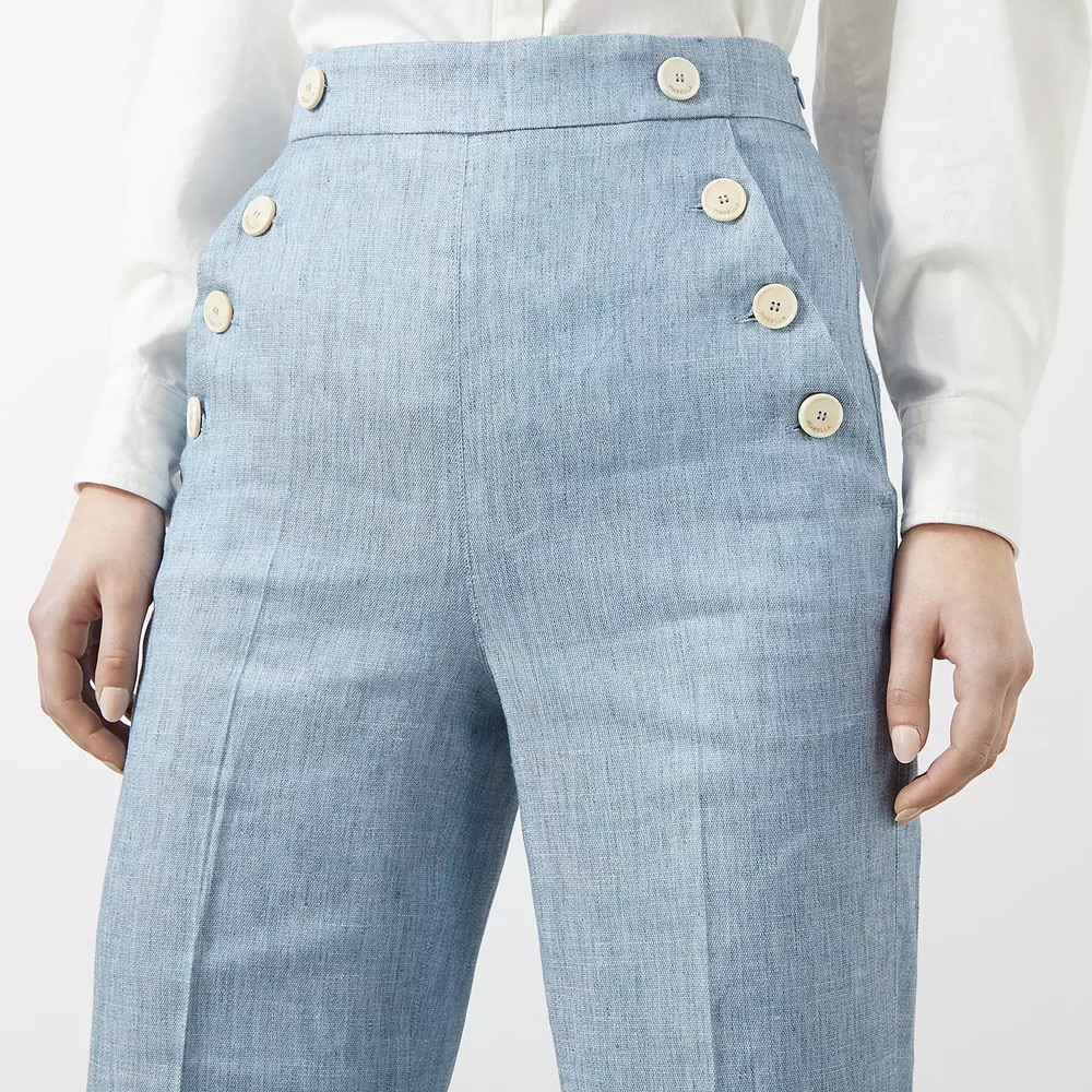 Marella Max Mara Addetto Linen Mix Crop Pants Us4 $315